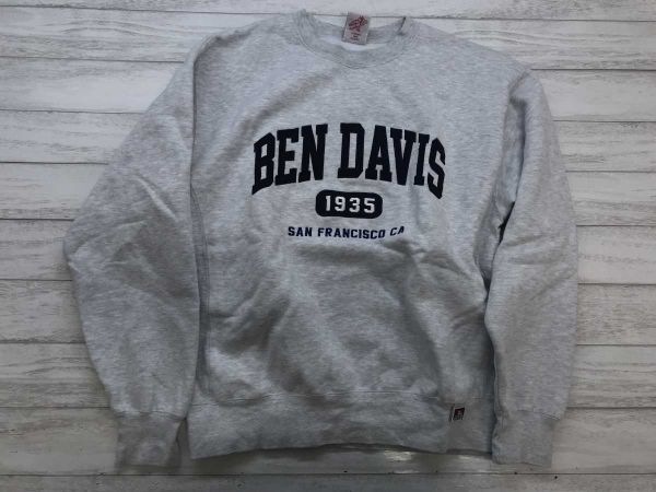 ベンデイビス BEN DAVIS アメカジ ストリート ワーク ビッグロゴ 霜降り 裏起毛 長袖スウェット トレーナー コットン混 メンズ M グレー拍卖