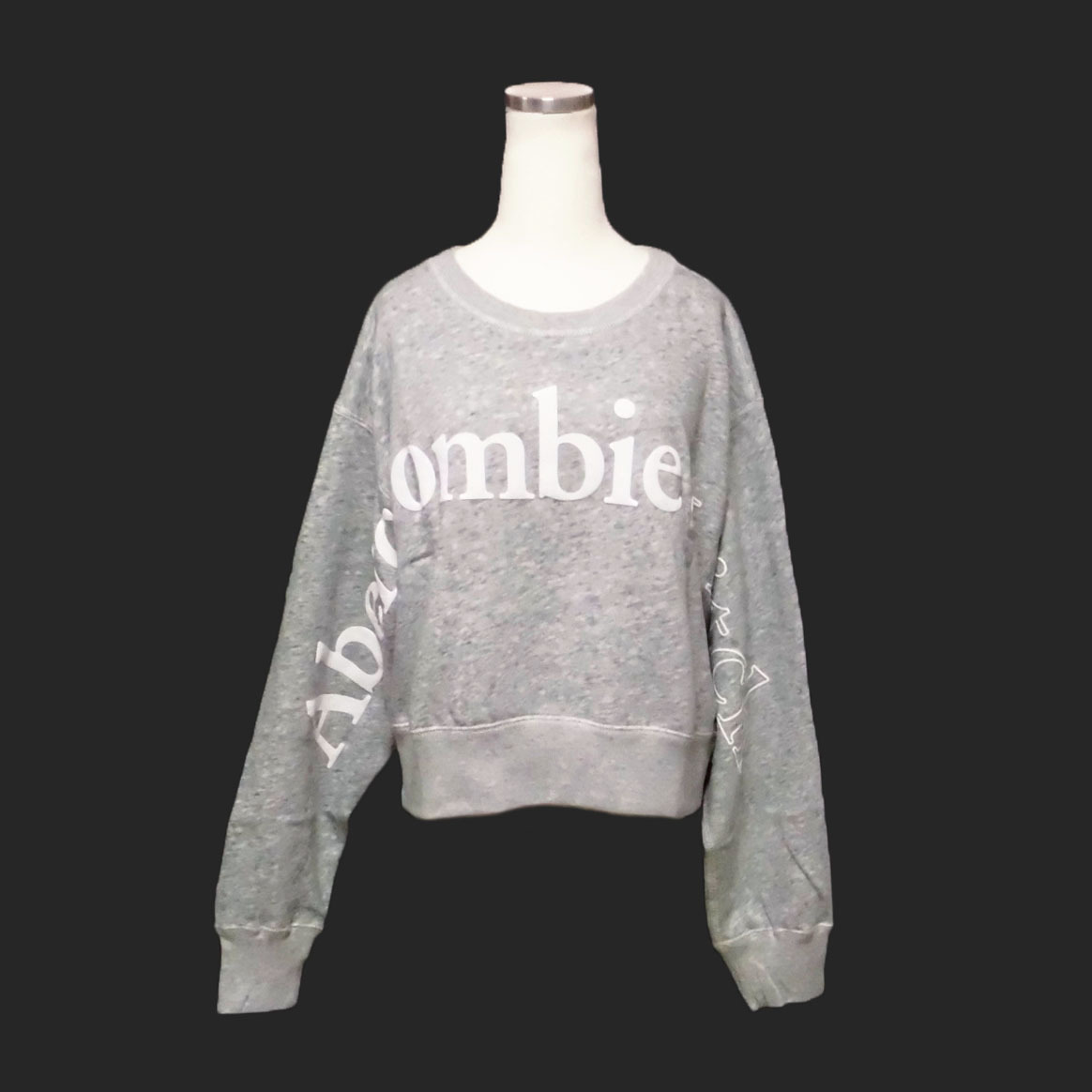 ★SALE★Abercrombie & Fitch/アバクロ★ロゴプリントクルースウェット (Heather Grey/L)拍卖