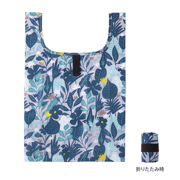 @【即決】◇エコバッグ◇ヒサゴ エコバッグ コンビニ ガーデン 折りたたみ ボタニカル柄 買い物バッグ 買い物袋 防滴機能 // UTN126拍卖