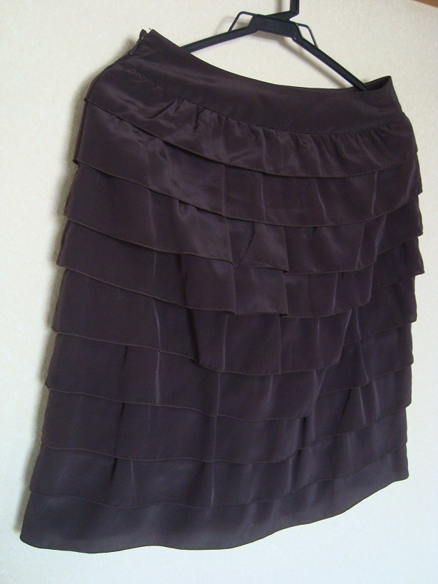 M'S GRACY 茶 フリルスカートサイズ:38 USED拍卖