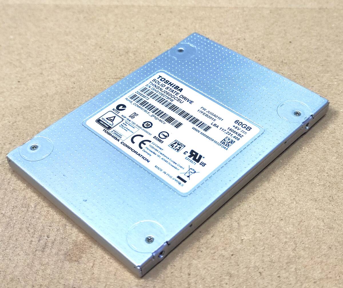 【中古パーツ】2.5インチ SATA SSD 60GB 1台 正常 TOSHIBA THNSNJ060GCSU 使用時間32284H ■SSD7505拍卖