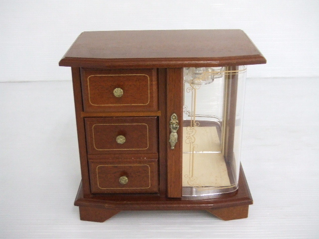 【お買得!】★オルゴール付き小物入れ★茶系 サザンオールスターズ/いとしのエリー ジュエリーボックス 木製/昭和レトロ/長期保管品拍卖