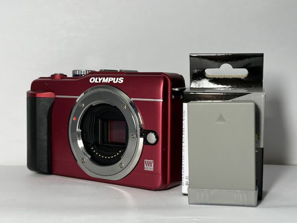 ★美品★オリンパス OLYMPUS PEN E-PL1s ボディ レッド ミラーレスカメラ ★バッテリー(PSEマーク)付★#0508-3拍卖