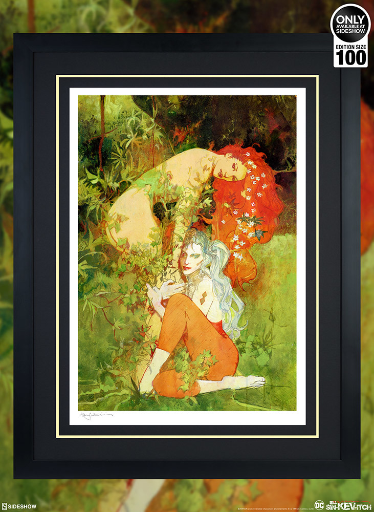 Harley (ハーレークイン) & Ivy (ポイズンアイビー) Art Print by Sideshow (サイドショウ) Collectibles (Black Frame)拍卖