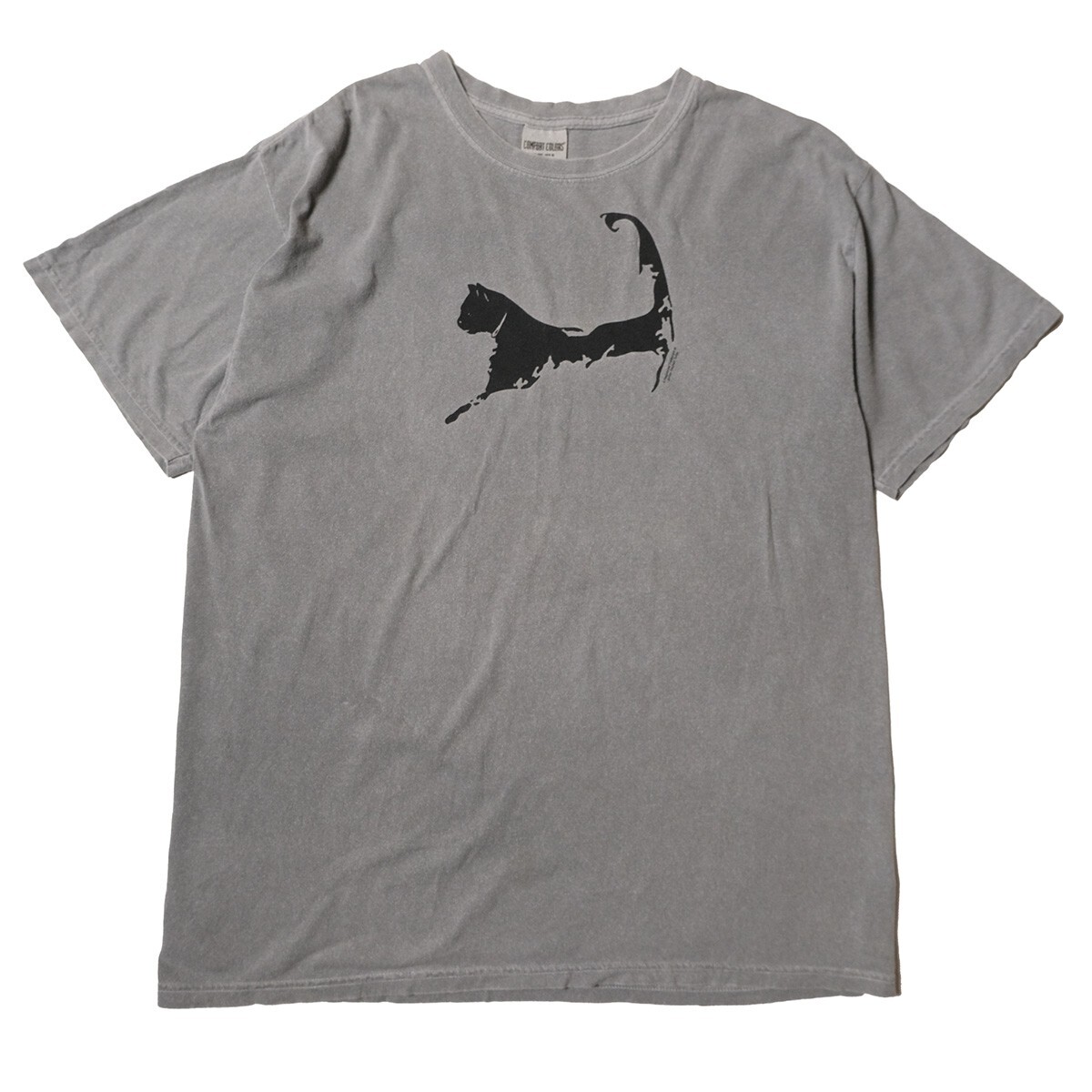 00's 10's ケープ キャット スーベニア コットン Tシャツ 半袖 (XL) 灰系 動物 ブラックドッグ パロディー 猫 ケープコッド お土産拍卖