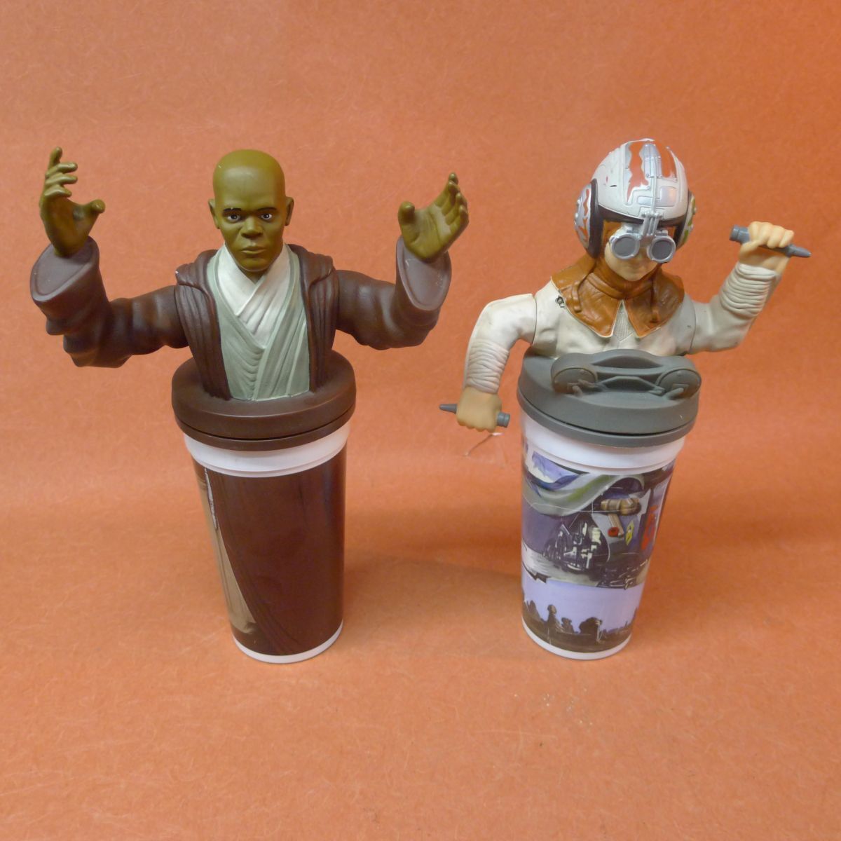 b◆230 STAR WARS スター ウォーズ ドリンクボトルとカップトッパーフィギュア メイス・ウィンドゥ/ アナキン・スカイウォーカー/80拍卖