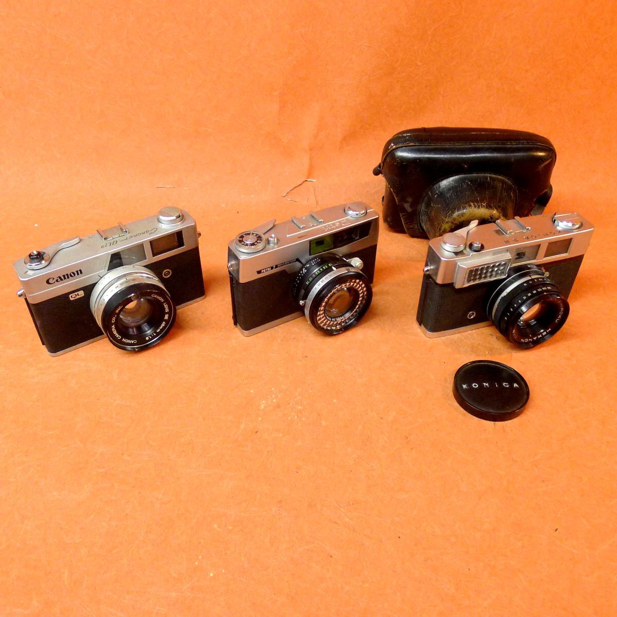 e◆098 レンジファインダーまとめて3点①CANONET QL19②KONICA SⅢ③PETRI 7/60拍卖
