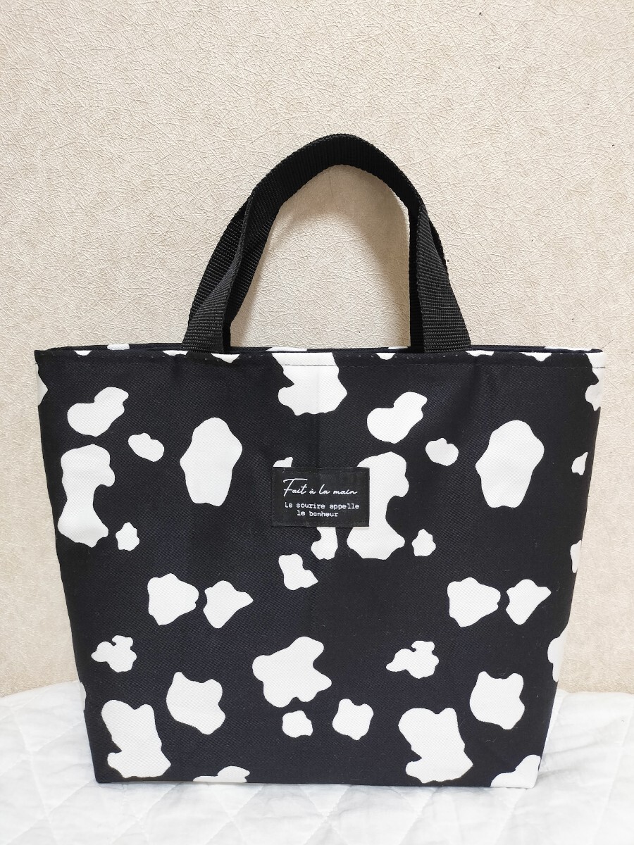 ハンドメイド 牛柄トートバッグ ランチバッグ サブバッグ ミニトートバック エコバック拍卖
