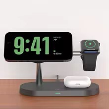 ワイヤレス充電器スタンド,iPhone用,急速充電ステーション,Apple Watch 10,9,8,7,6,5,4,airpods 2,3 pro,3 in 1,12,13 14、15、16、3 in 1拍卖