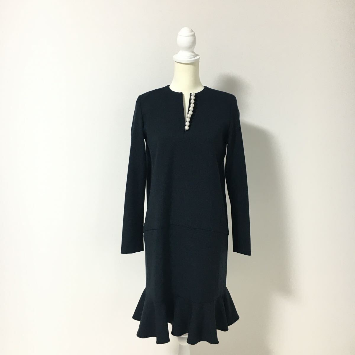 美品 YOKO CHAN ヨーコチャン パール ロングスリーブ ワンピース 送料無料拍卖