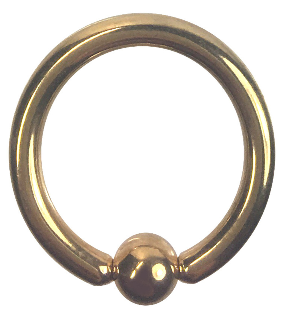 ステンレスボディピアス 14G 内径12mm ボール4mm ゴールド拍卖