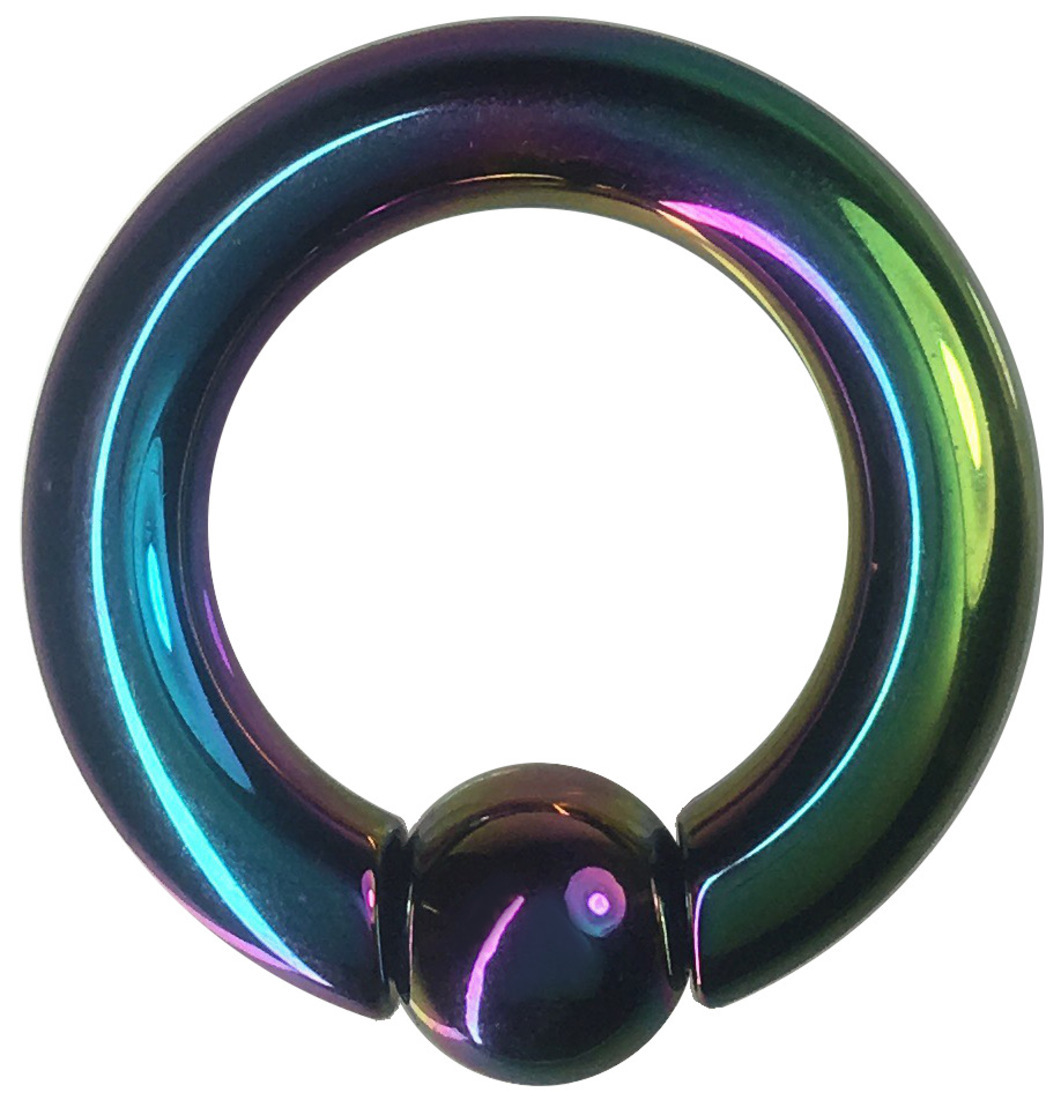 ステンレスボディピアス 4G 内径16mm スプリングボール8mm レインボー拍卖