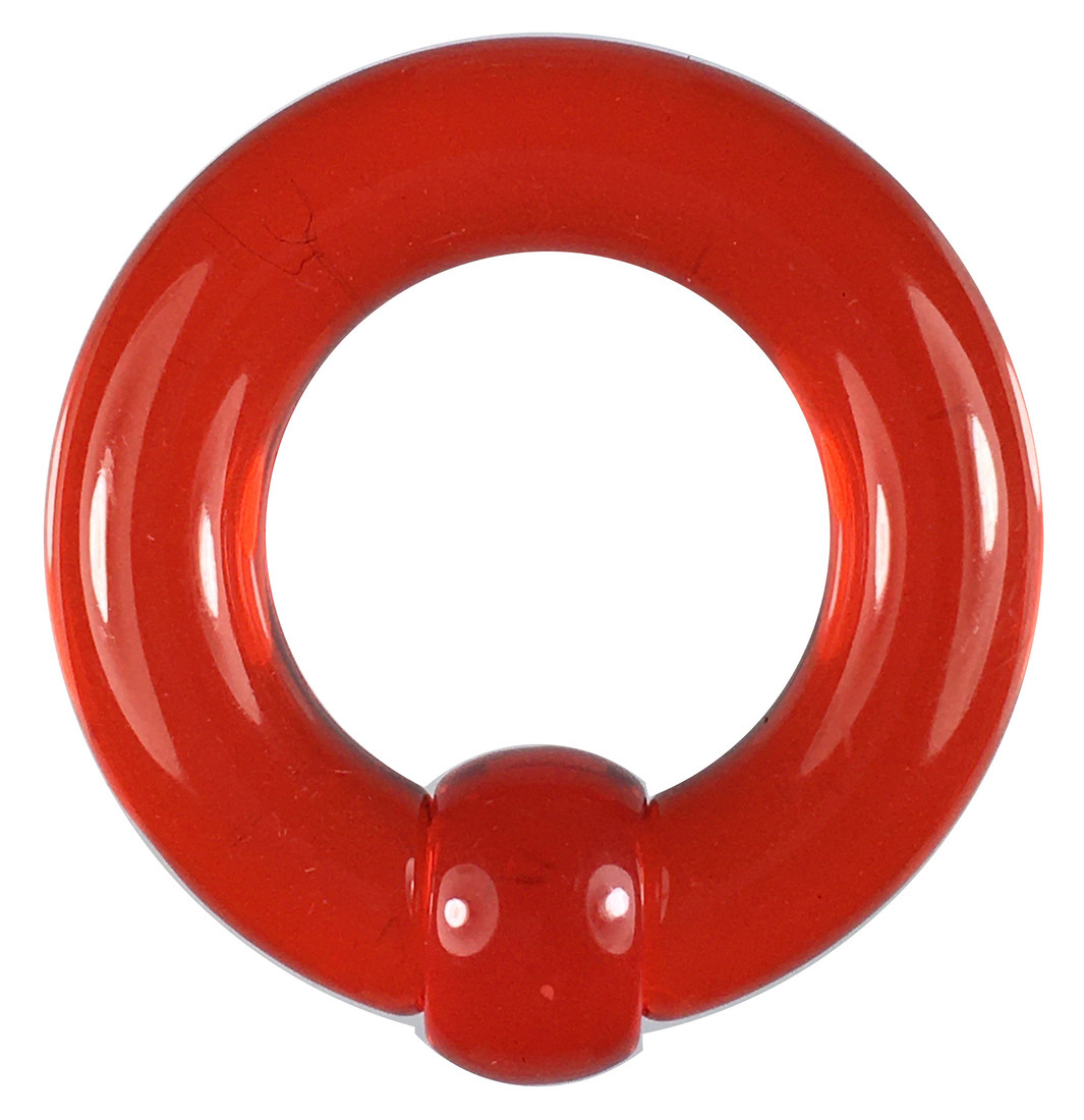 アクリルボディピアス キャプティブビーズリング レッド 0G 金属アレルギー対応 軽量 シンプル 透明感 軟骨 口 眉 耳用拍卖