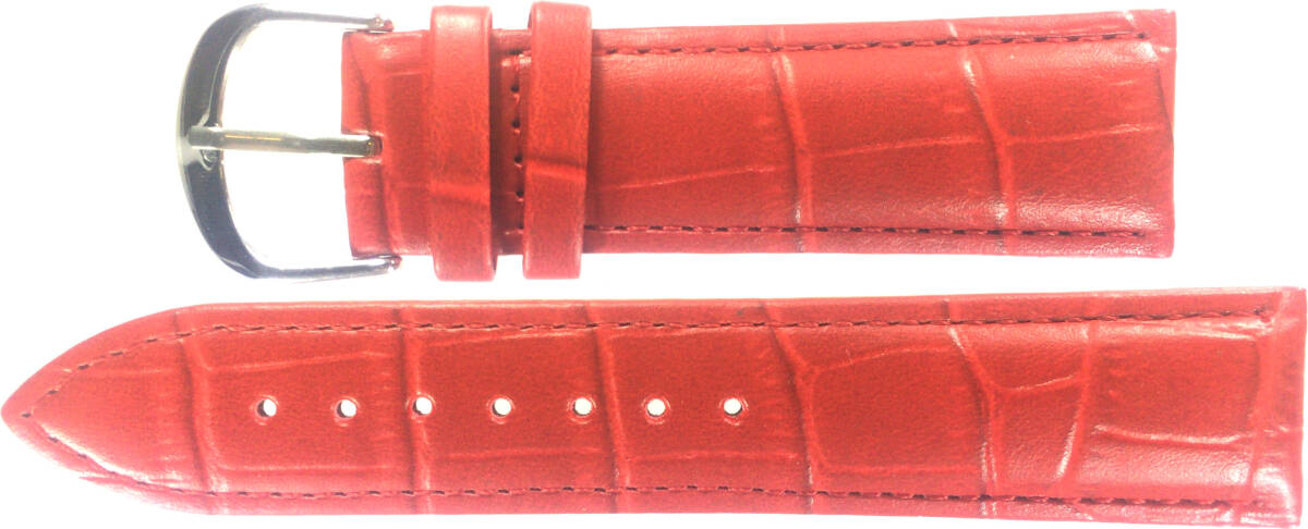 Ounier社製 牛革時計バンド レッド 22mm拍卖
