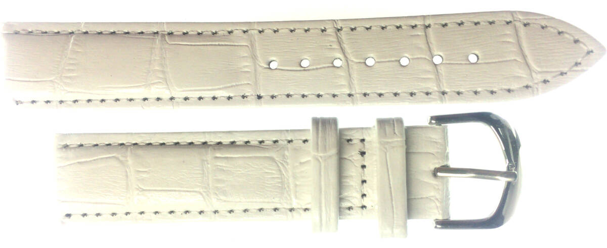 Ounier社製 牛革時計バンド ホワイト 19mm拍卖
