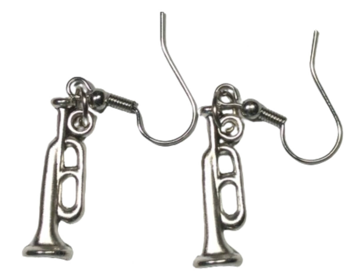 2個セット トランペット 音楽 金 管楽器 モチーフ ピアス 揺れる 垂れる アクセサリー おしゃれ かわいい レディース拍卖