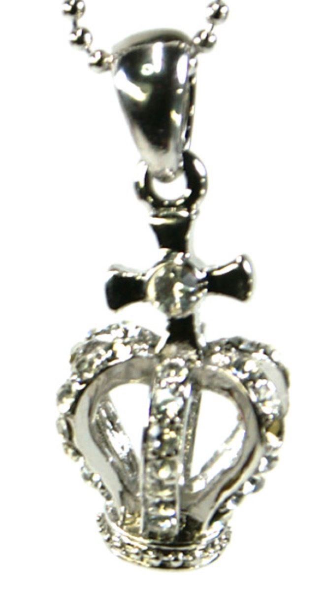 ラインストーン王冠ネックレス シルバー拍卖