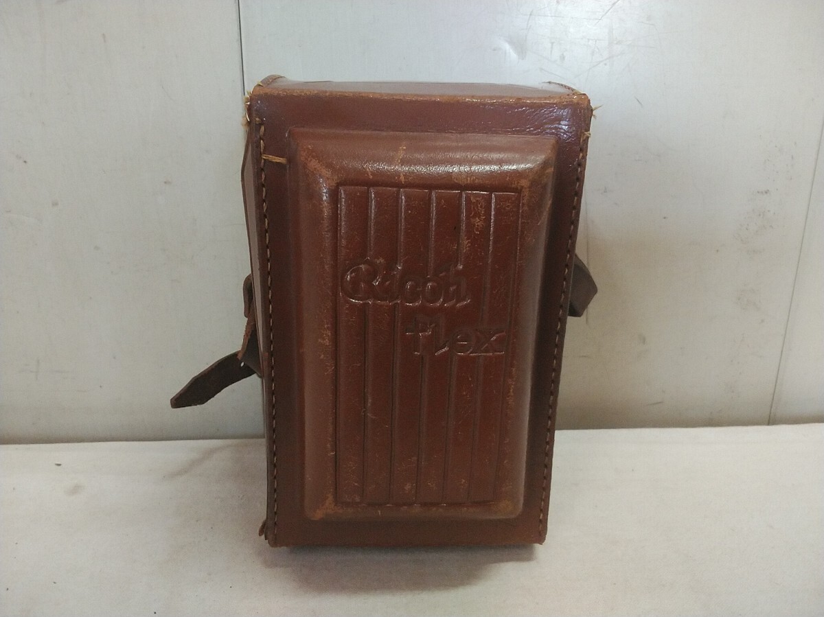 希少!! レトロ!! レタP/リコー Ricoh flex 革製カメラケース【 13.7×8.4×10.5cm 】長期保管在庫品 茶系 2眼レフ拍卖