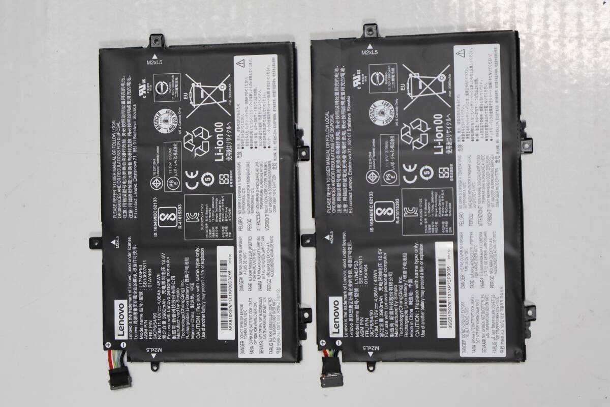 G3229 & 【2個セット】 LENOVO 純正バッテリー L17M3P53 / SB10K97611 / 01AV464 11.10V-45Wh拍卖