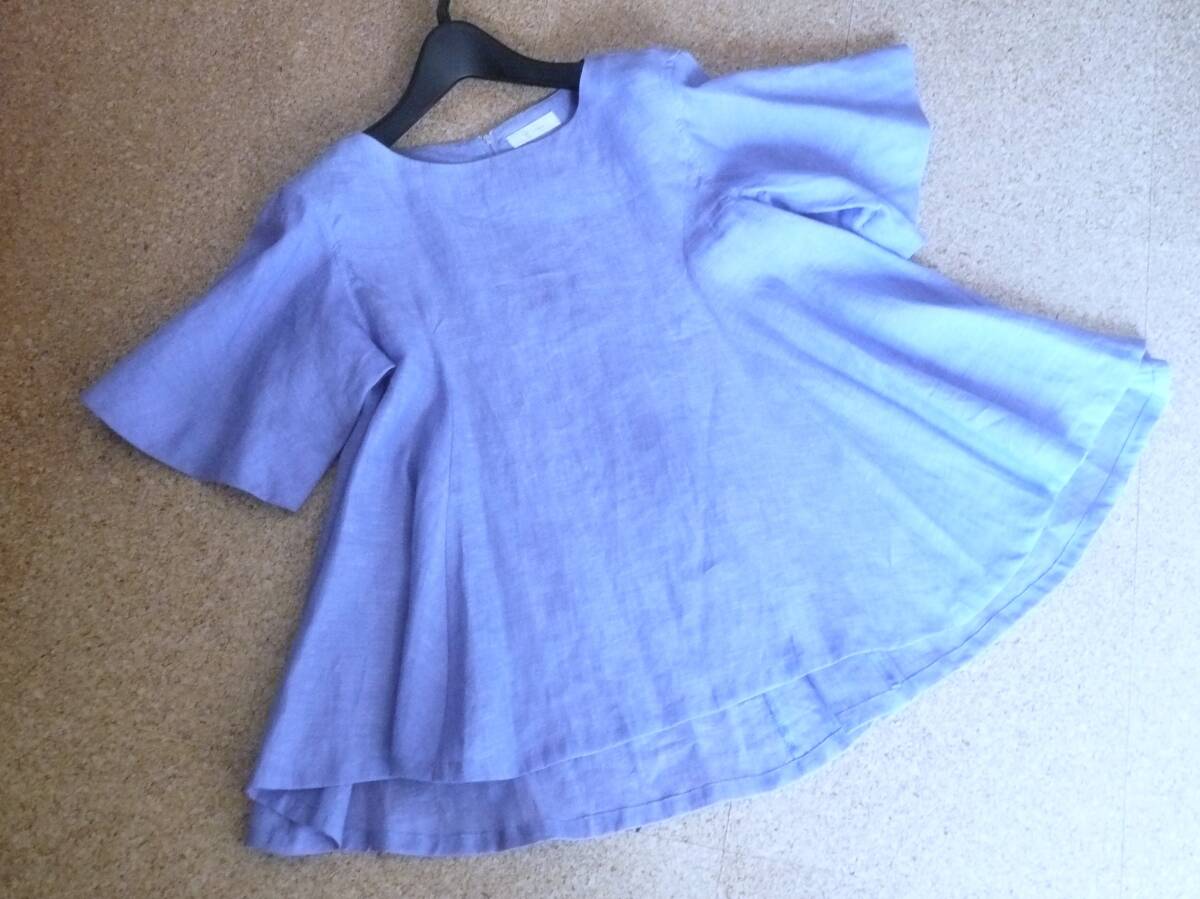 ★Cara ブルー 麻100% チュニック M寸 未使用・美品♪拍卖