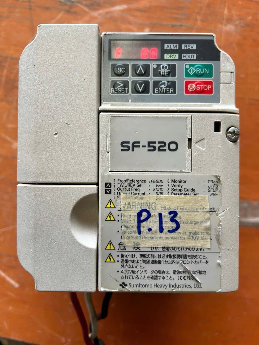 P13 SUMIMOTO INVERTER SF5202-1A5 ACINPUT 3PH220v 1.5KW/2.2KW 動作確認済み拍卖