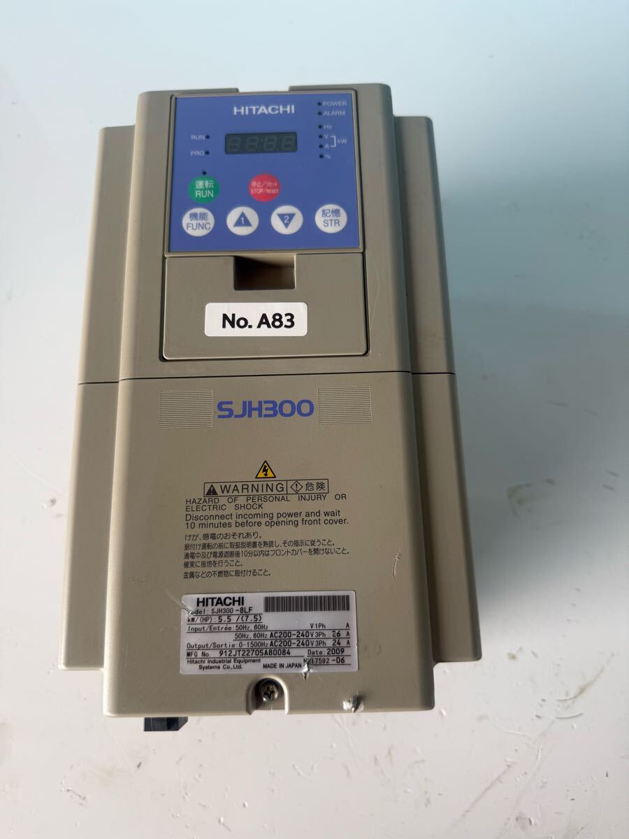 No.A83 HITACHI INVERTER SJH300-8LF AC INPUT 3PH220v 5.5/7.5KW 動作確認済み拍卖