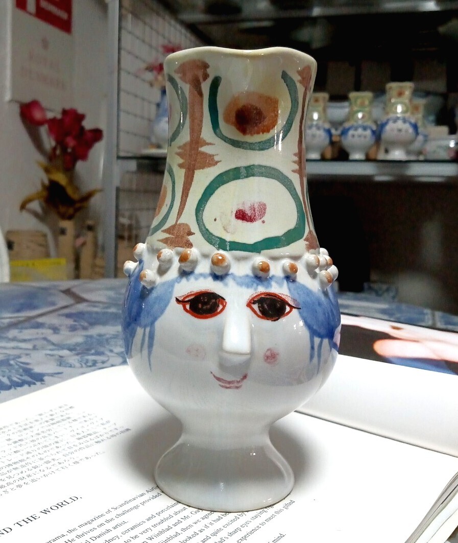 Bjorn Wiinblad ビィヨン・ヴィンブラッド  『フラワーベース』 花瓶 ビンテージ 北欧雑貨 新品 インテリア 輸入雑貨 人形 拍卖