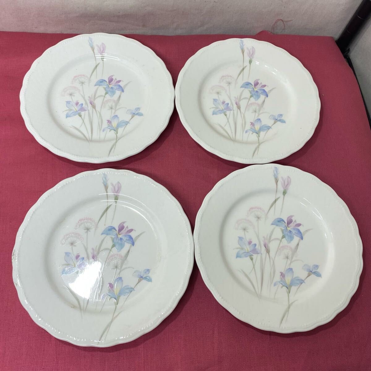 Nitto JAPAN Pure &White 花柄皿 お皿 皿 4枚セット とーわひ060520拍卖