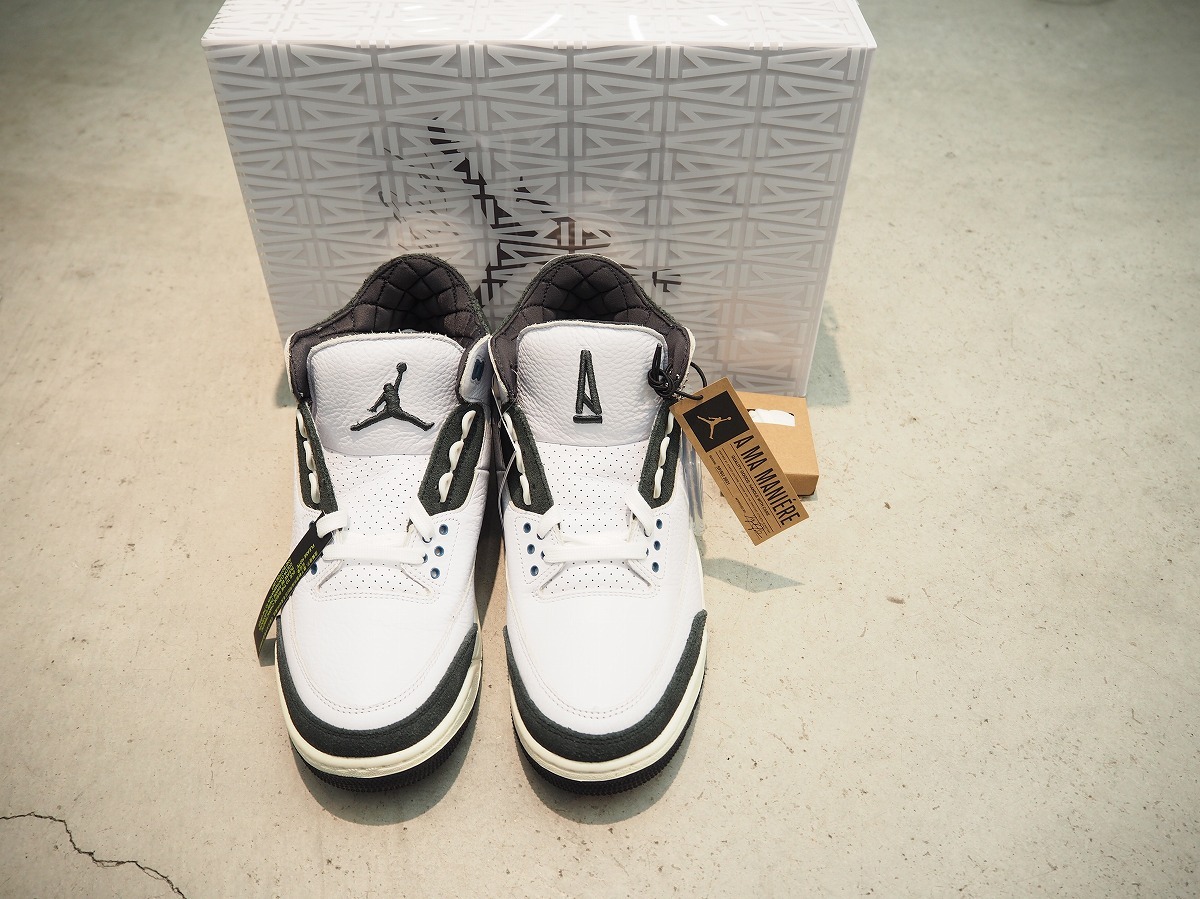 正規 新品 25SS NIKE ナイキ x A Ma Maniere ア マ マニエール AIR JORDAN 3 RETRO OG HV8571-100 エアジョーダン スニーカー 白青 524P▲拍卖