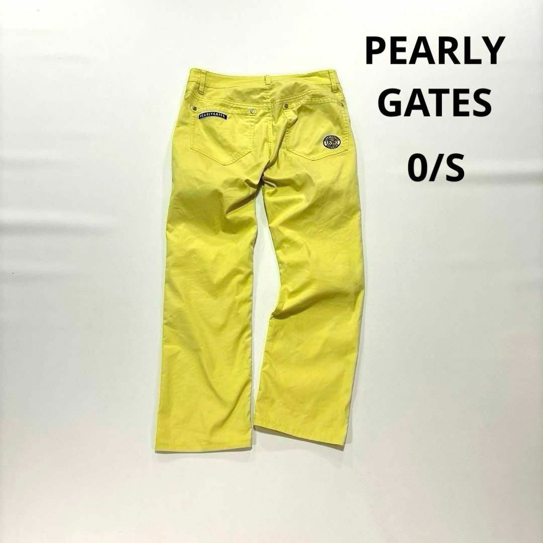 パーリーゲイツ 0/S ロングパンツ イエロー系 バックロゴ 春夏 レディース拍卖