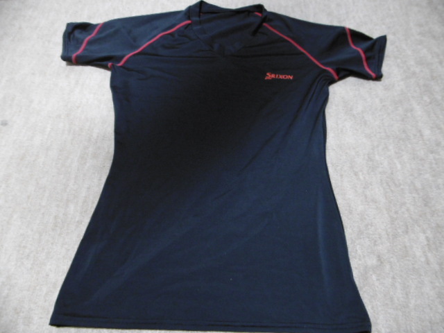 ゴルフ★スリクソン★半袖インナーウエア ブラック&レッドライン サイズ:M拍卖