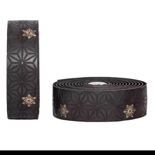 新品未使用 人気のデザイン ロードバイク用 ハンドルバーテープ  ブラック/ゴールド拍卖