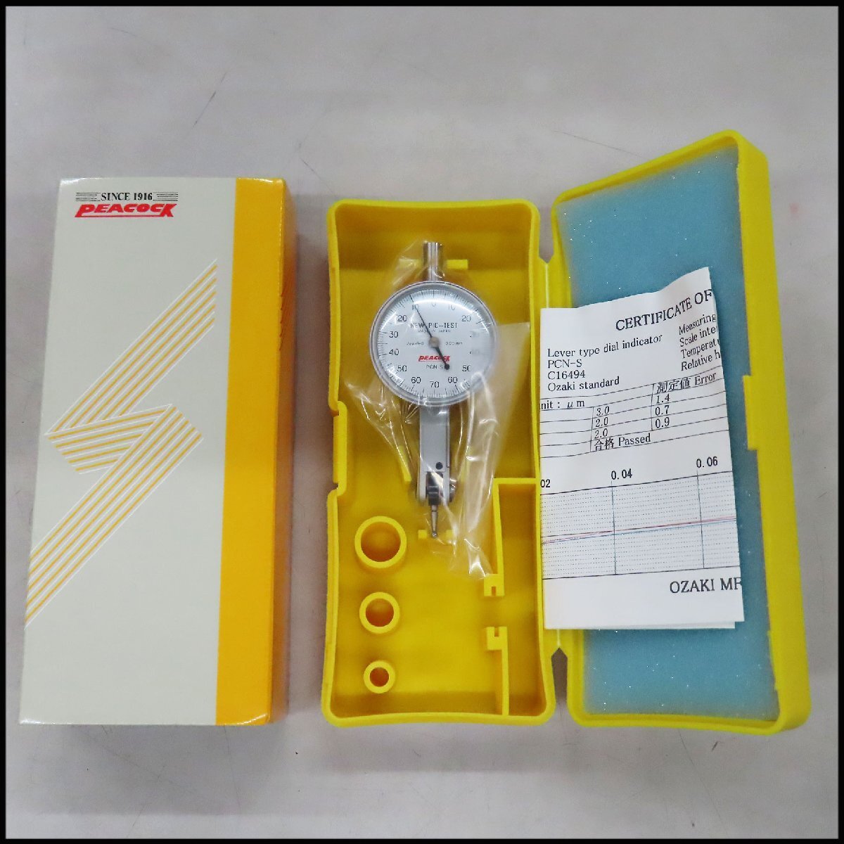 ■1)未使用 ピーコック(PEACOCK) てこ式ダイヤルゲージ NEW PIC-TEST PCN-S/精密測定器拍卖