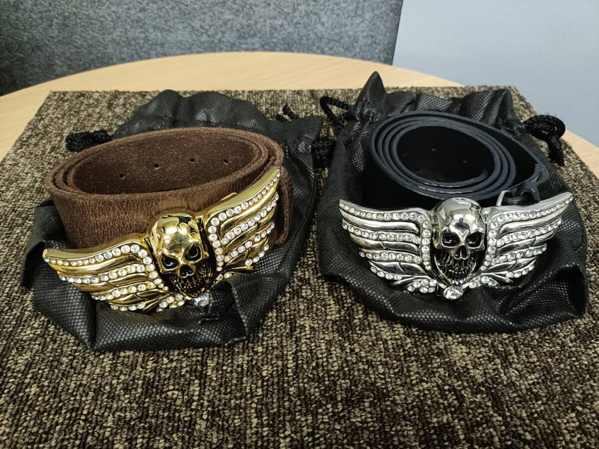 ★washed up hollywood ウォッシュドアップハリウッド ベルト2本セット 黒 茶色拍卖