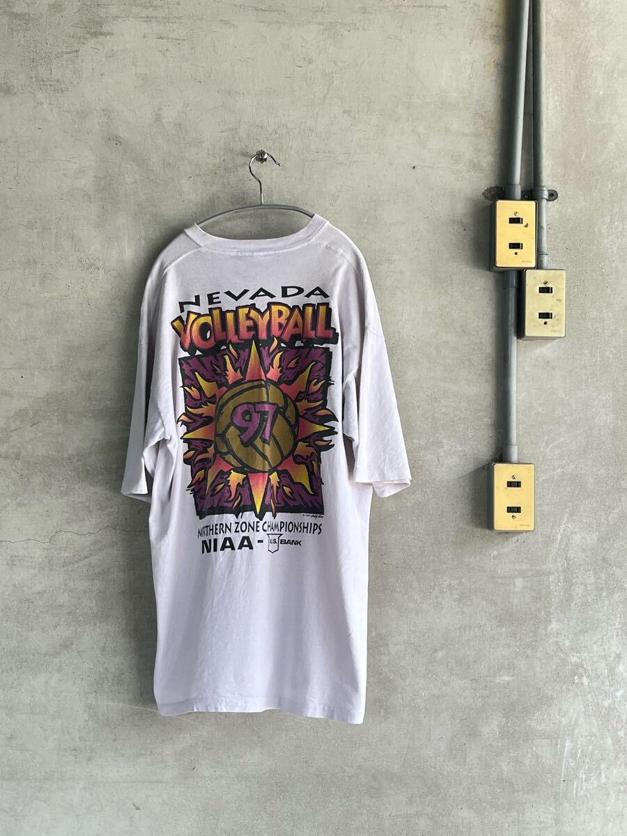 90s 90年代 97年 ビンテージ Tシャツ ALL SPORT NIAA USBANK バレー champion チャンピオン オールド スケート シングルステッチ XL USA拍卖