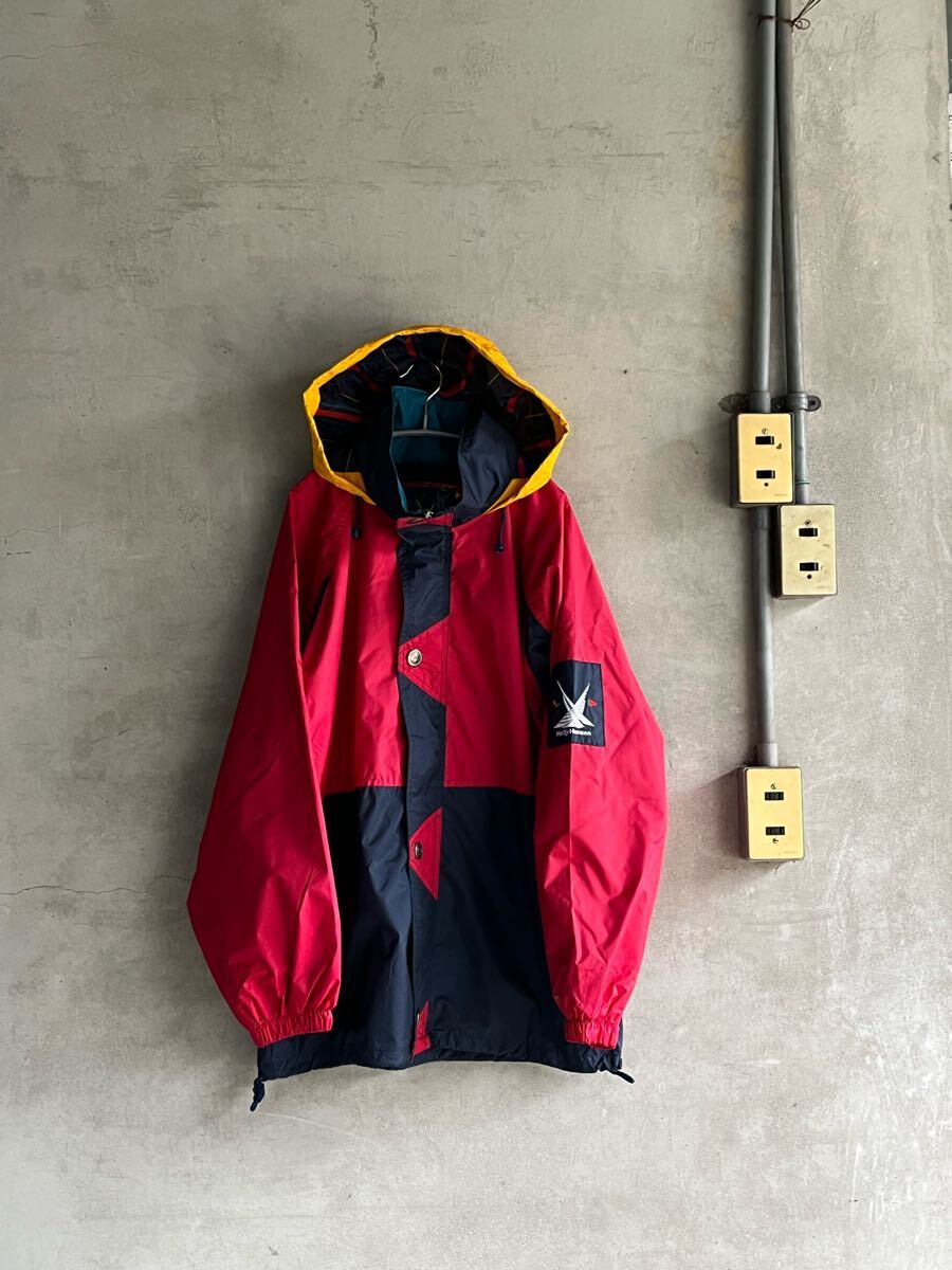 90s 90年代 HELLY HANSEN ベリーハンセン ビンテージ セーリング ナイロンジャケットパーカ アウトドア ヨット 旧タグ OLD フード 古着拍卖