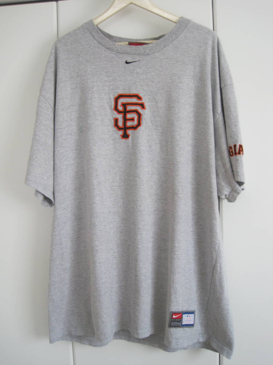 レア アメリカ古着 90s 00s NIKE ナイキ MLB メジャーリーグ GIANTS サンフランシスコジャイアンツ VガゼットTシャツ XL メキシコ製拍卖
