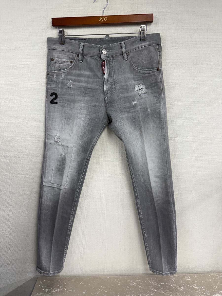 未使用 DSQUARED2 ディースクエアード Skinny Dan Jean サイズ 48. グレー デニム ディースク ジーンズ デニムパンツ ジーパン拍卖