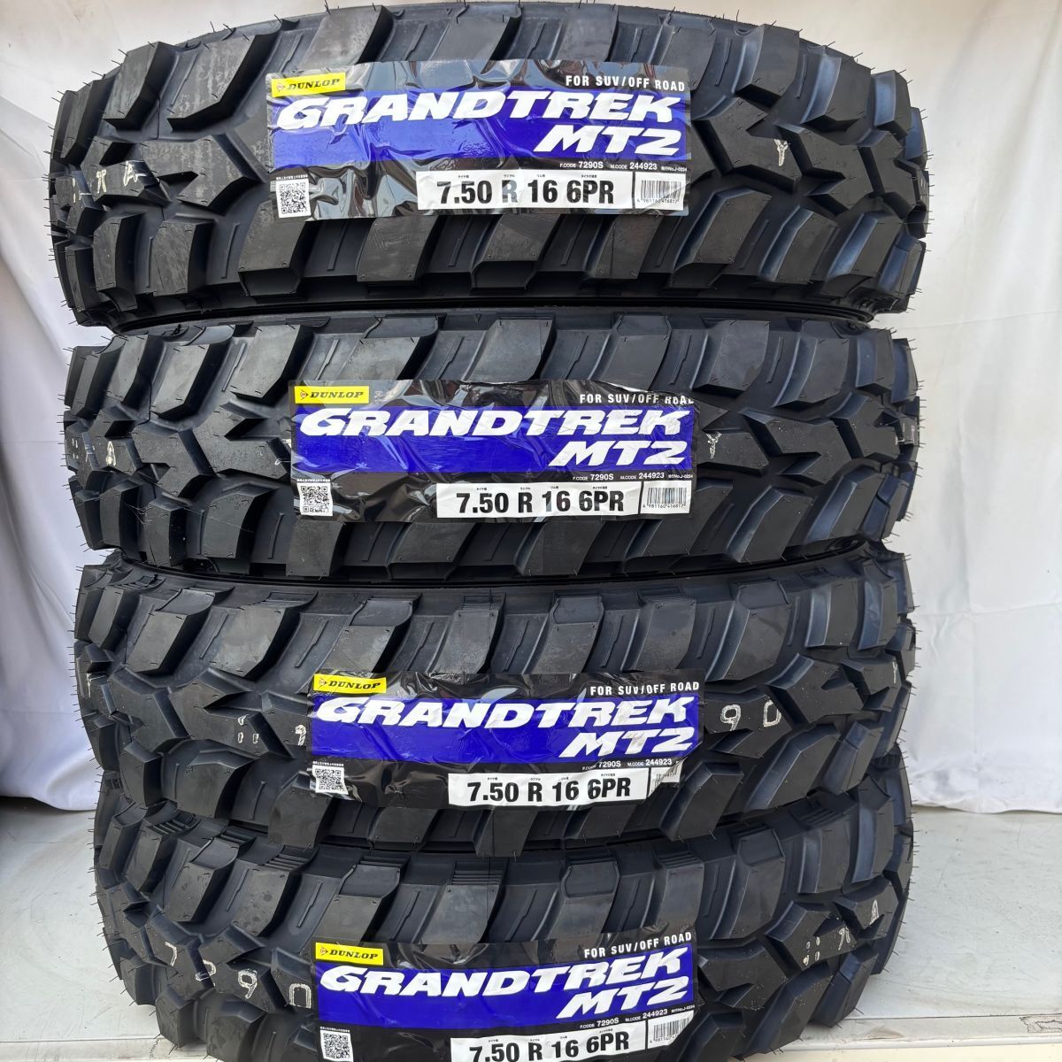 在庫有 2024年製以降 新品 ダンロップ GRANDTREK MT2 7.50R16 750R16 6PR 4本 ナロータイプ 国内正規品 最短翌日発送 4本送料込65200円拍卖