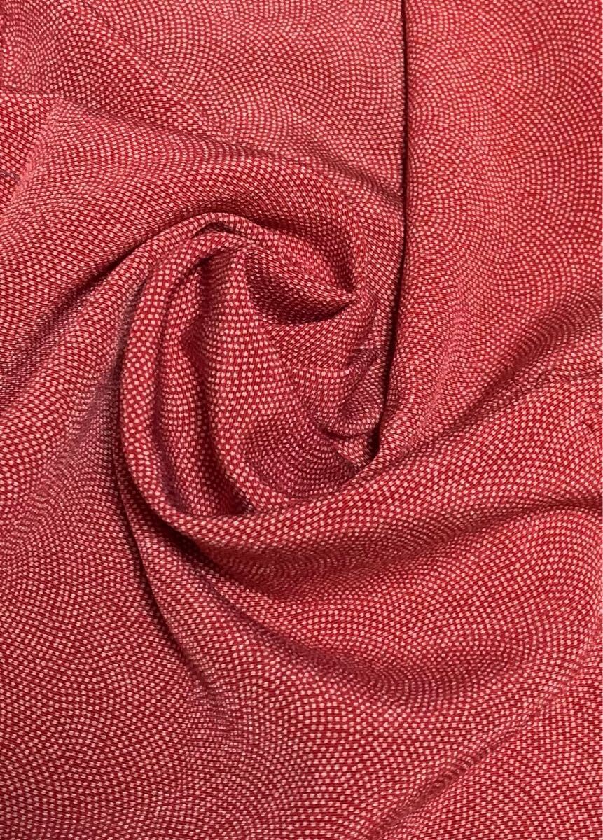 正絹ちりめん 約33×104 赤 鮫小紋拍卖