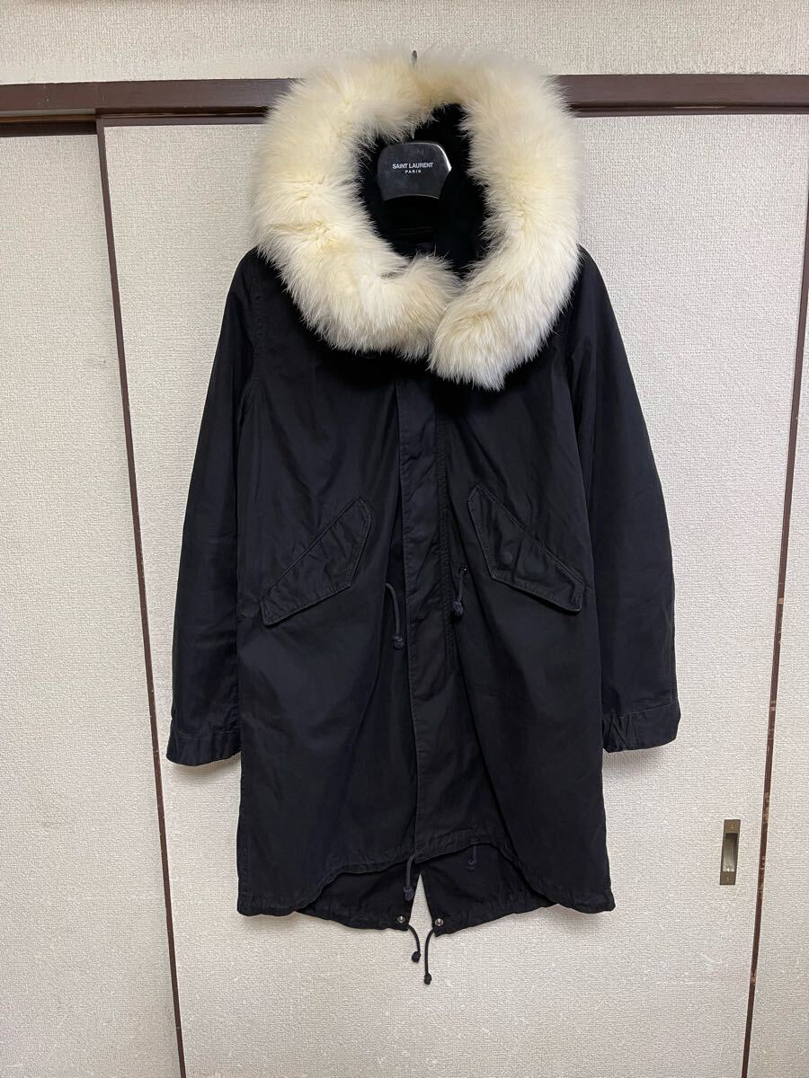 【即決】【ファー+ライナー取外し可能】GREEN グリーン MODS COAT モッズコート ファーライナー付き BLACK ブラック 黒色 即決早い者勝ち拍卖