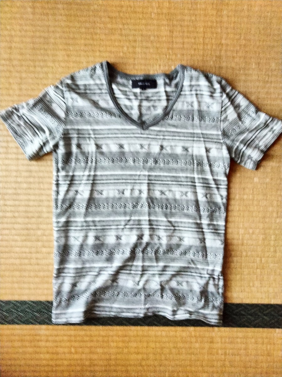 日本製 シップス ジェット ブルー SHIPS カットソー Tシャツ 半袖 Sサイズ 総柄 ノルディック フェアアイル拍卖