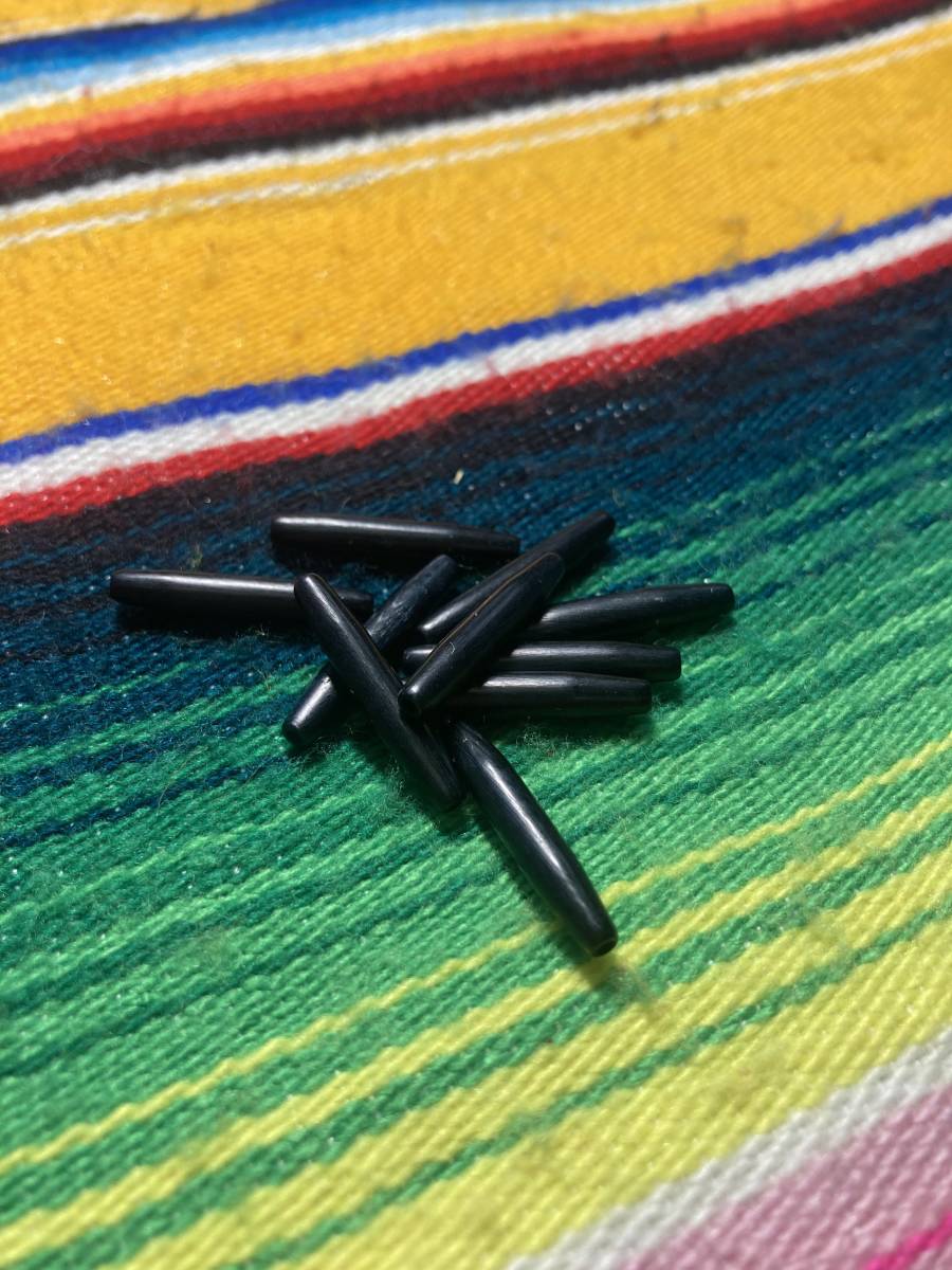 バッファローホーンビーズブラック 4mm幅 2.5cm 10個セット ネイティブアメリカン インディアンジュエリー レザークラフト拍卖