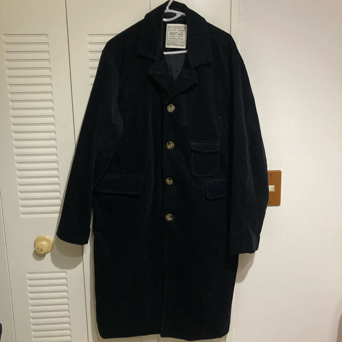 CLOTHING COMPANY HERITAGE ブラック チェスターコート拍卖