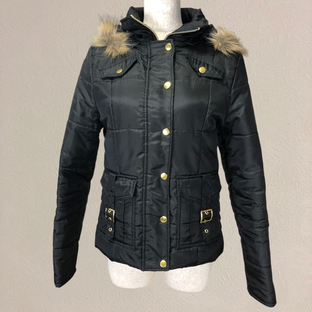 【美品】リアルマーズ フード付き 中綿ジャケット Mサイズ 黒 ブラック あ拍卖