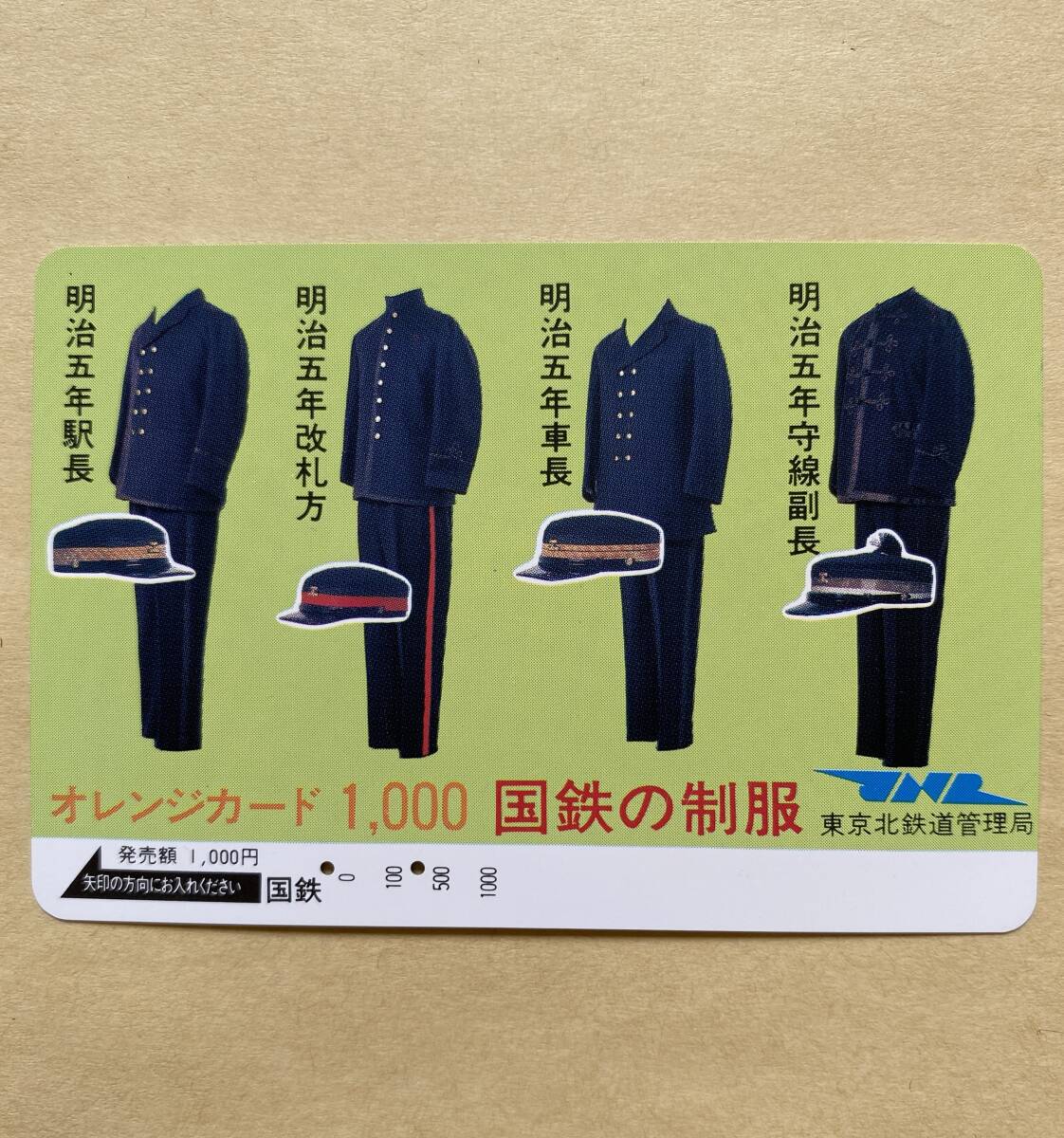 【使用済】 オレンジカード 国鉄 国鉄の制服 東京北鉄道管理局拍卖