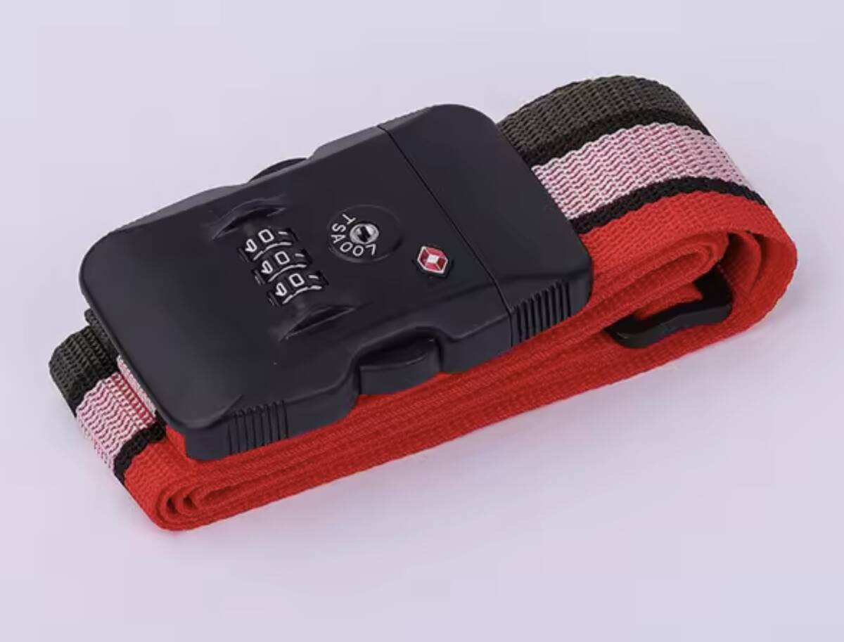 送料無料★即決新品★TSA搭載スーツケースベルト★ワンタッチスーツケースベルト★TSAロックベルト★A拍卖