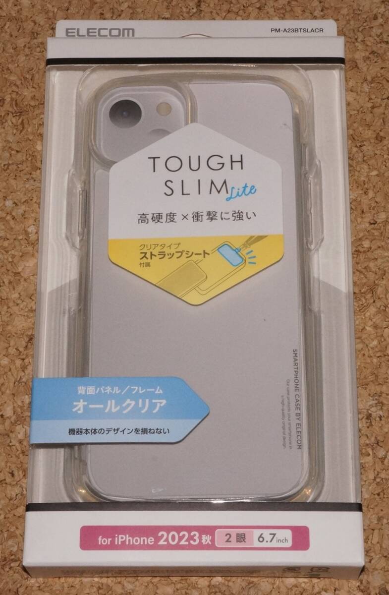 ★新品★ELECOM iPhone15Plus TOUGH SLIM LITE ストラップホールシート付き クリア拍卖