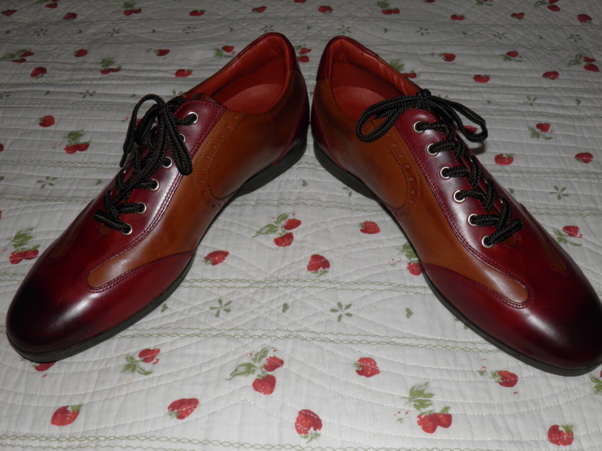 未使用 定3.1万 マドラス 日本製 レザー スニーカー ブラウン 25H MADRAS Leather Sneaker made in japan拍卖