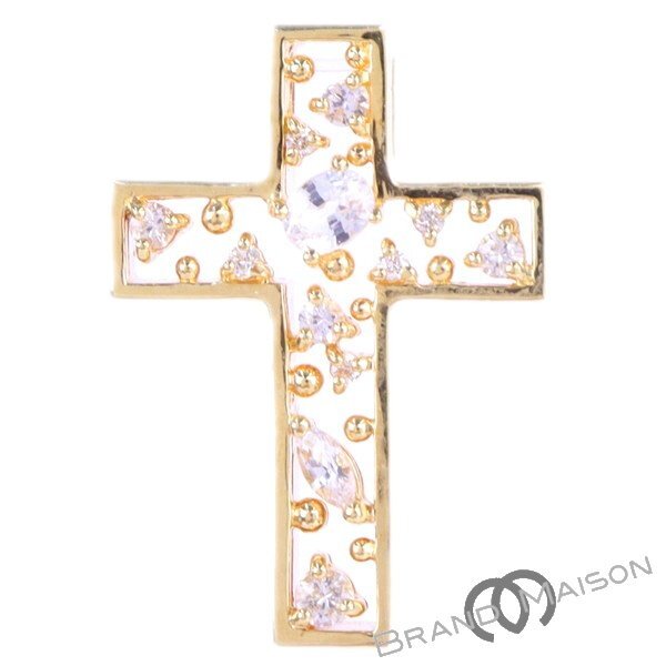 Aランク【ジュエリー】クロストップ/ダイヤモンド/ホワイトトパーズ/K18YG/レディース/アクセサリー/IMPRESSE拍卖